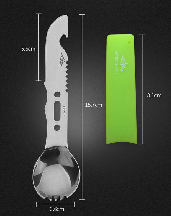 Multi-functional Camping Cookware Spoon Fork knife and Bottle opener